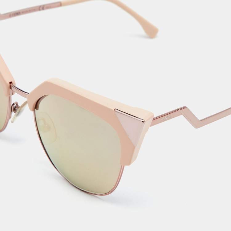 Pre Owned Fendi Pink/Black Mirrored FF 0149/S Cat-Eye Sunglasses