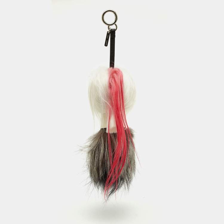 Pre Owned Fendi Multicolor Fur and Leather Karlito Bag Charm
