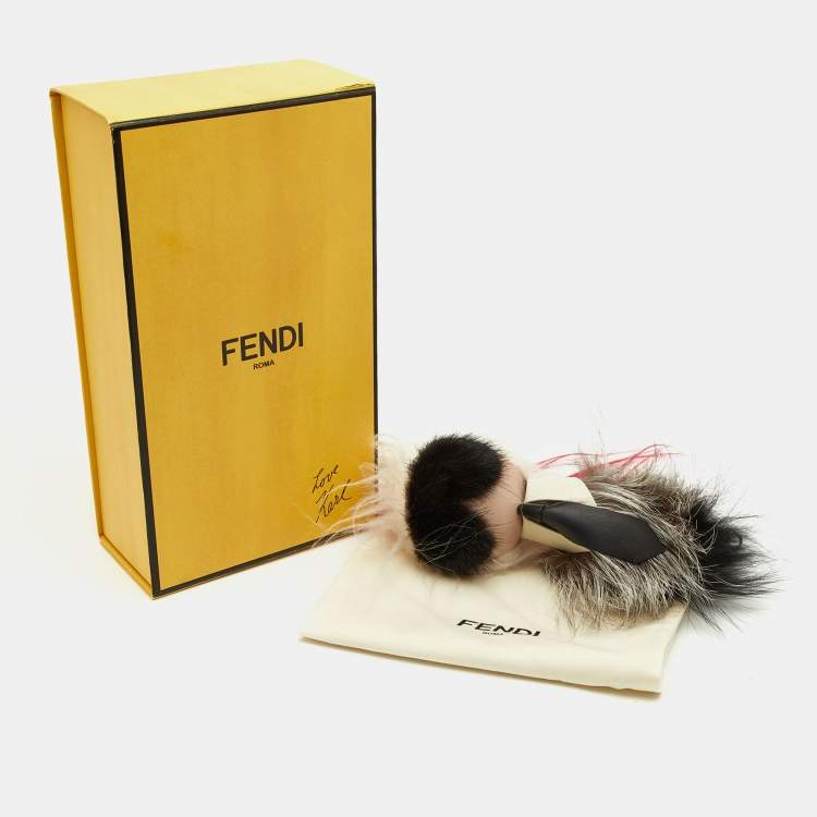 Pre Owned Fendi Multicolor Fur and Leather Karlito Bag Charm