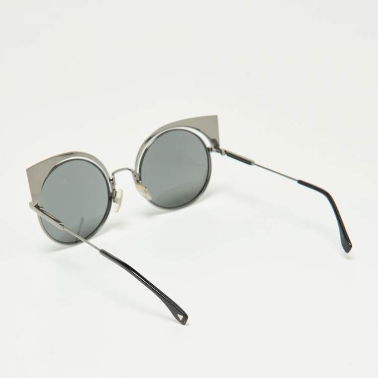 Pre Owned Fendi Gunmetal/Grey FF0177/S Cat-Eye Sunglasses