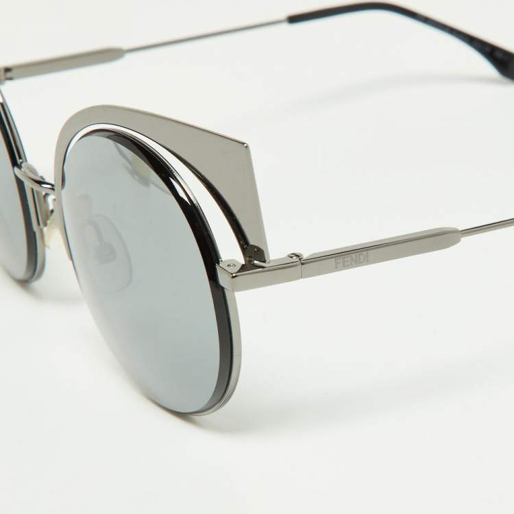Pre Owned Fendi Gunmetal/Grey FF0177/S Cat-Eye Sunglasses