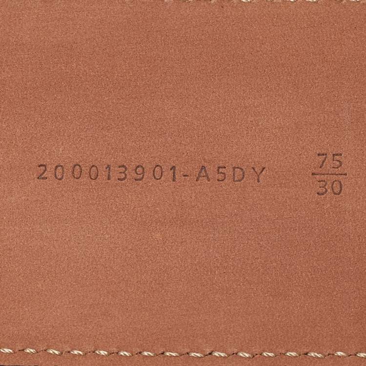 Pre Owned Fendi Brown Leather FF Wide Waist Buckle Belt 75CM
