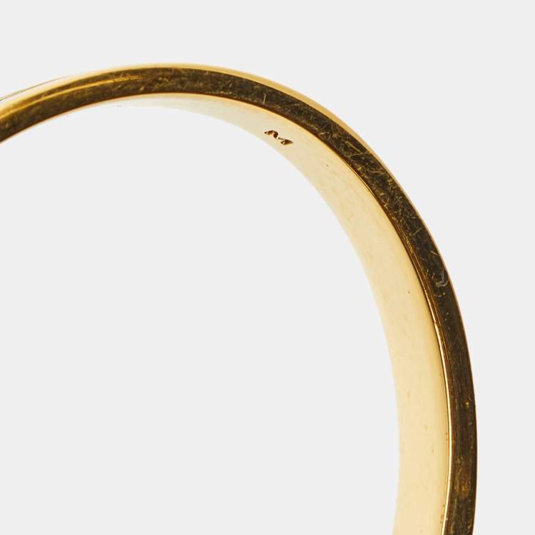Pre Owned Fendi Gold Tone Bicolor Enamel Fendista Cuff Bracelet