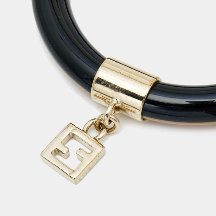 Pre Owned Fendi Resin Gold Tone Bracelet Set of 2