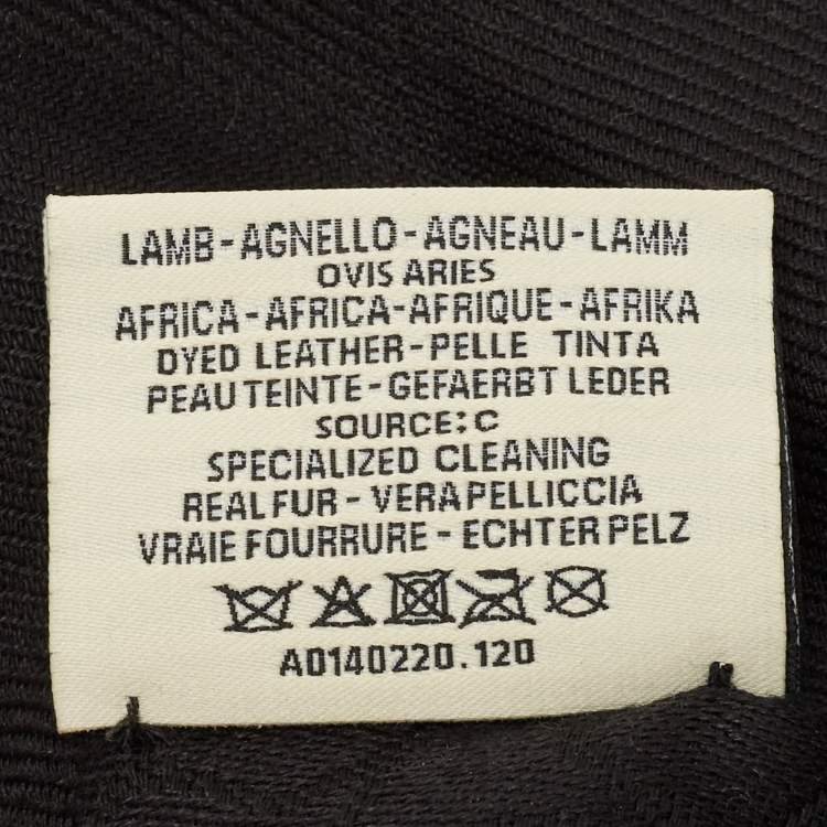 Pre Owned Fendi Black Fox Fur Applique Detail Silk & Wool Karlito Shawl