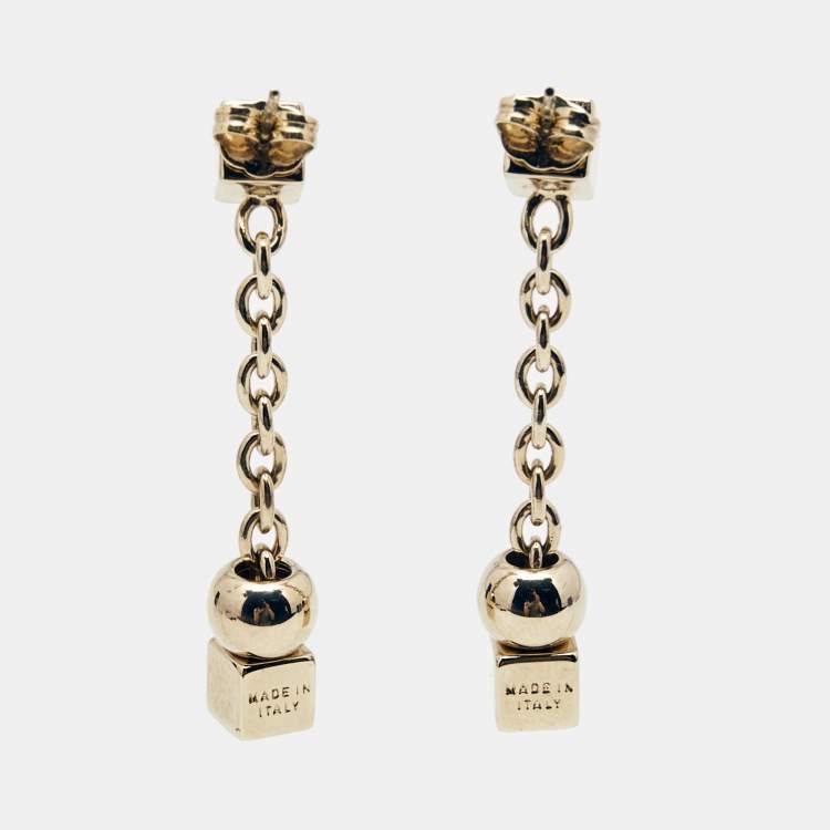 Pre Owned Fendi Fendista Gold Tone Earrings