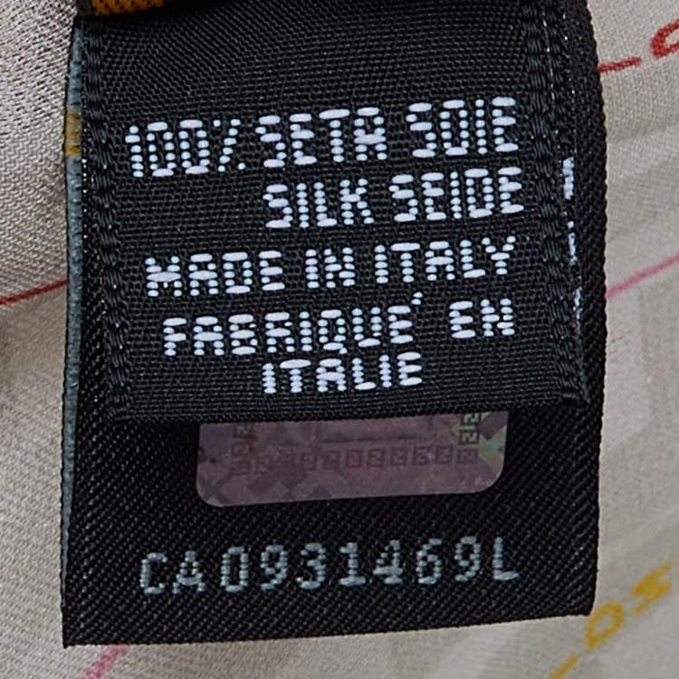 Pre Owned Fendi Cream Logo Monogram Silk Scarf