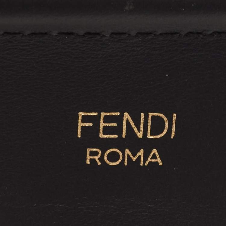 Pre Owned Fendi Red/Black Zucca Canvas and Leather Strap You Shoulder Bag Strap