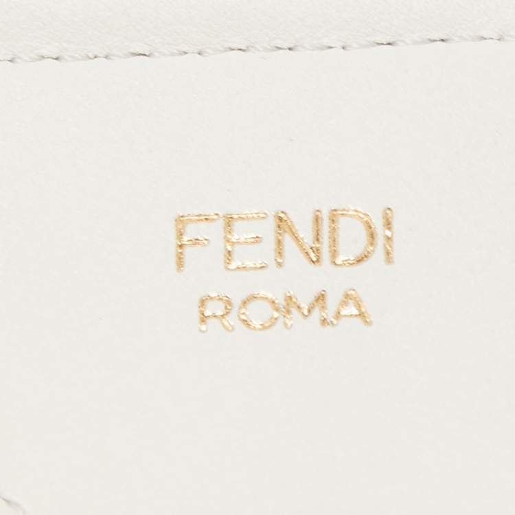 Pre Owned Fendi White/Black Zucca Canvas and Leather Strap You Adjustable Shoulder Bag Strap