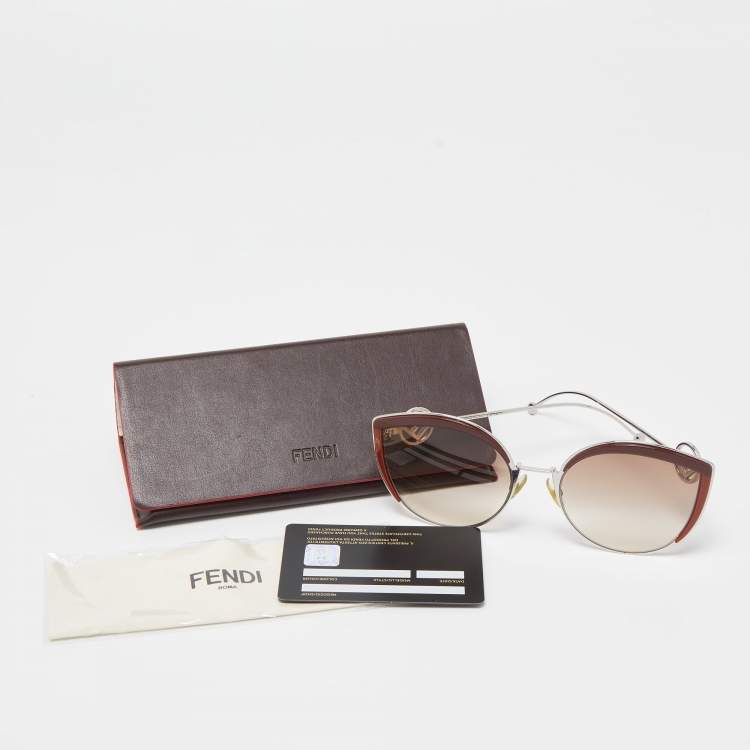 Pre Owned Fendi Brown Gradient FF 0290/S F is Fendi Cat Eye Sunglasses