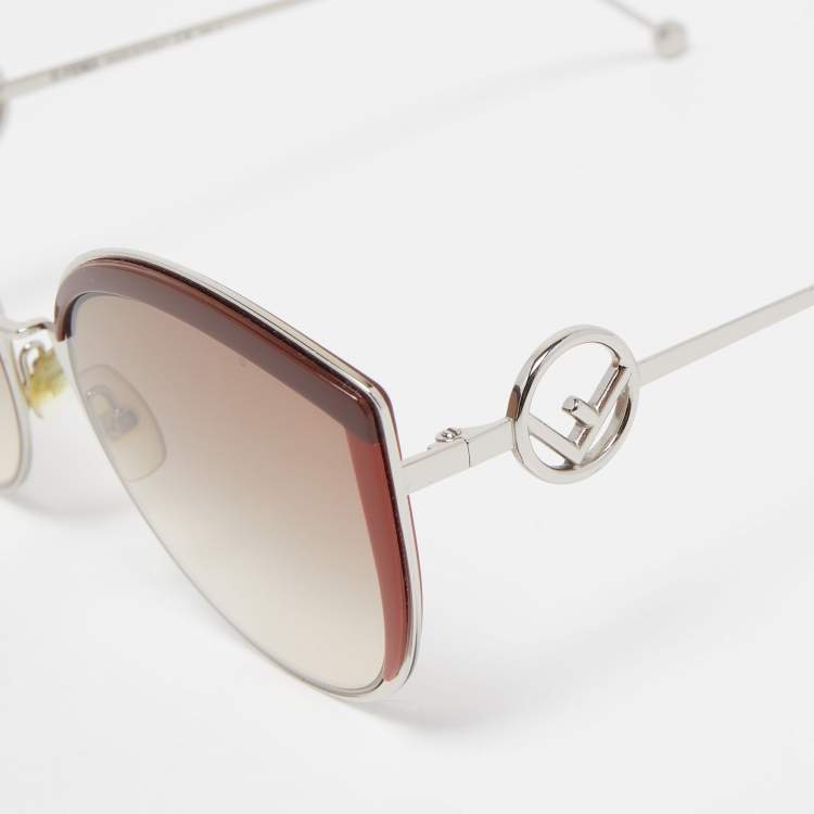 Pre Owned Fendi Brown Gradient FF 0290/S F is Fendi Cat Eye Sunglasses