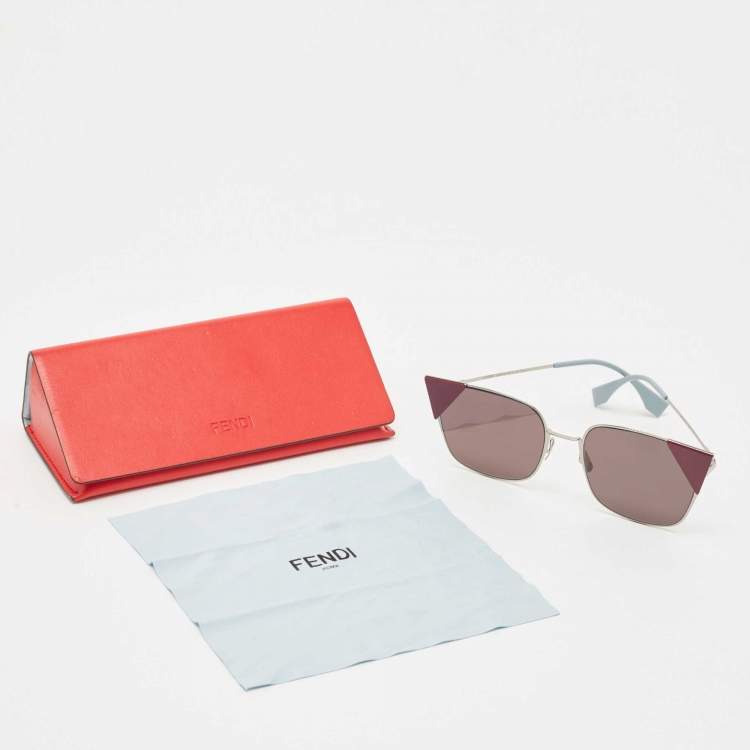Pre Owned Fendi Purple/Blue FF0191/S Cat Eye Sunglasses