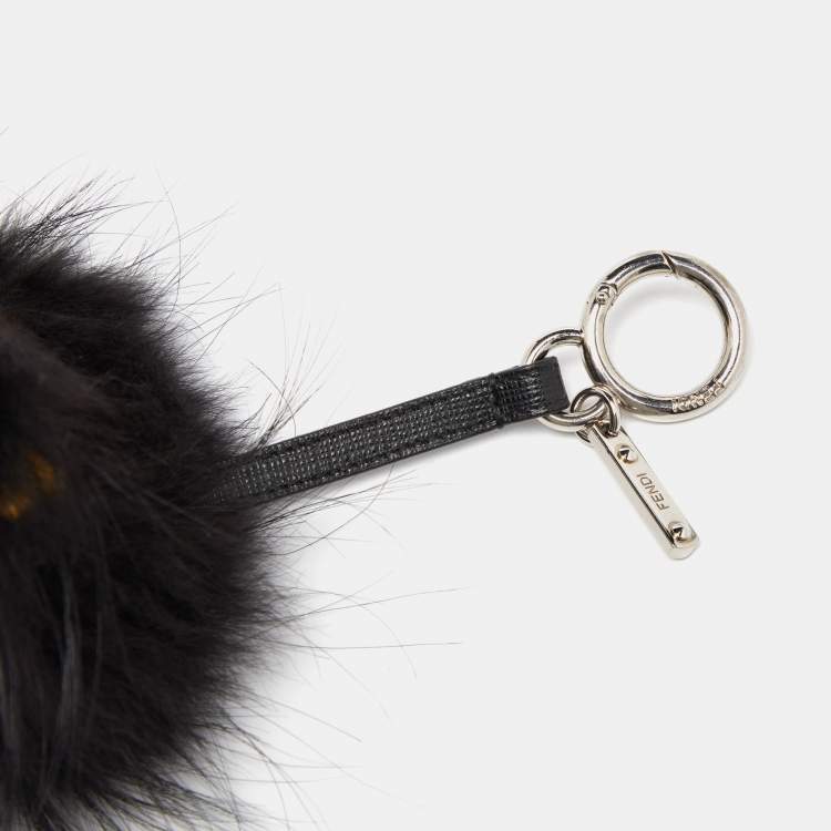 Pre Owned Fendi Multicolor Mink Fur and Leather Monster Bug Bag Charm