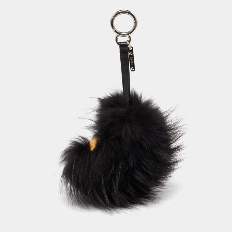 Pre Owned Fendi Multicolor Mink Fur and Leather Monster Bug Bag Charm