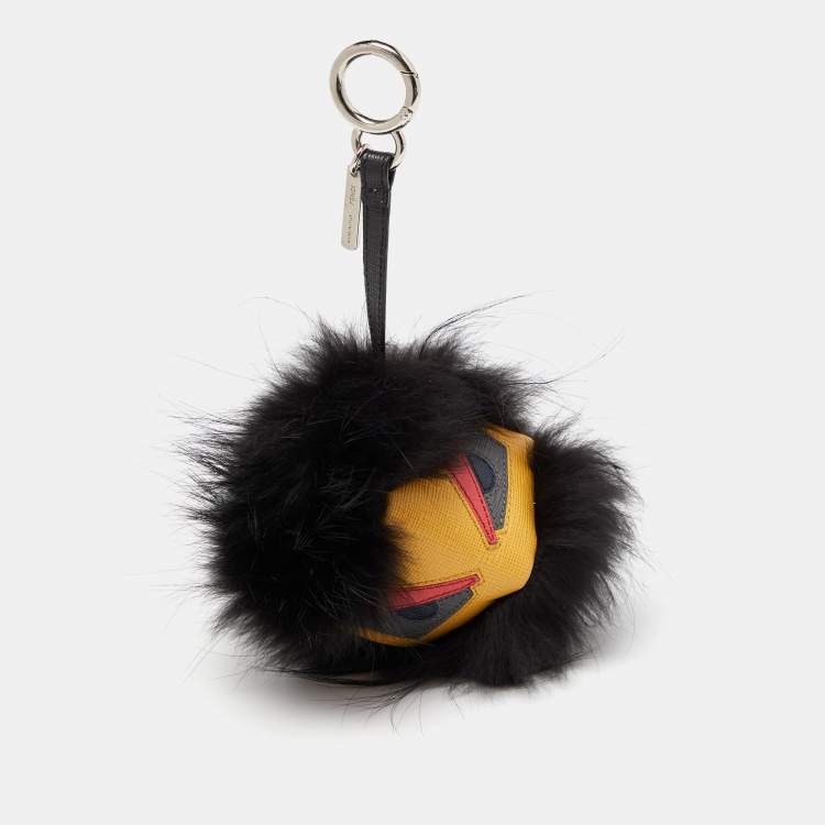 Fendi Multicolor Mink Fur and Leather Monster Bug Bag Charm Fendi