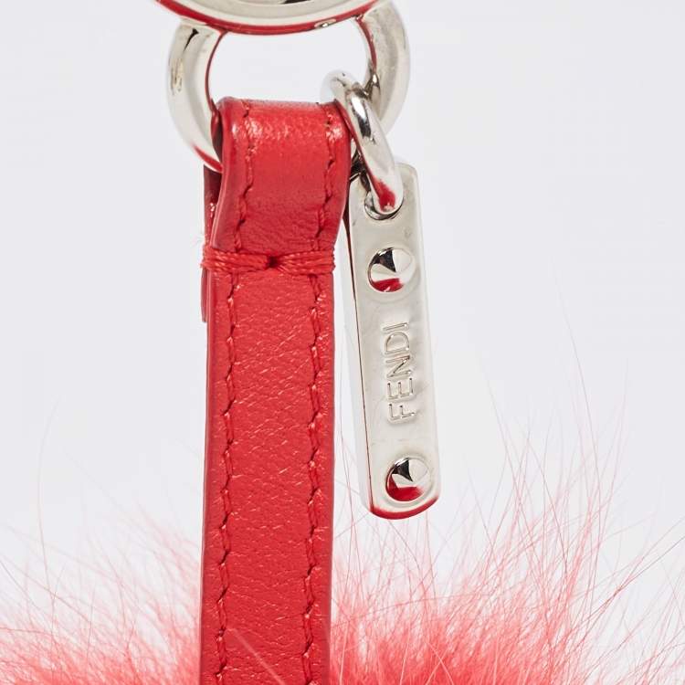 Pre Owned Fendi ABCharm A Red Fox Fur Bag Charm