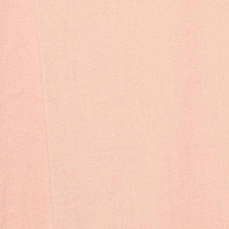 Pre Owned Fendi Peach Wool & Silk Stole