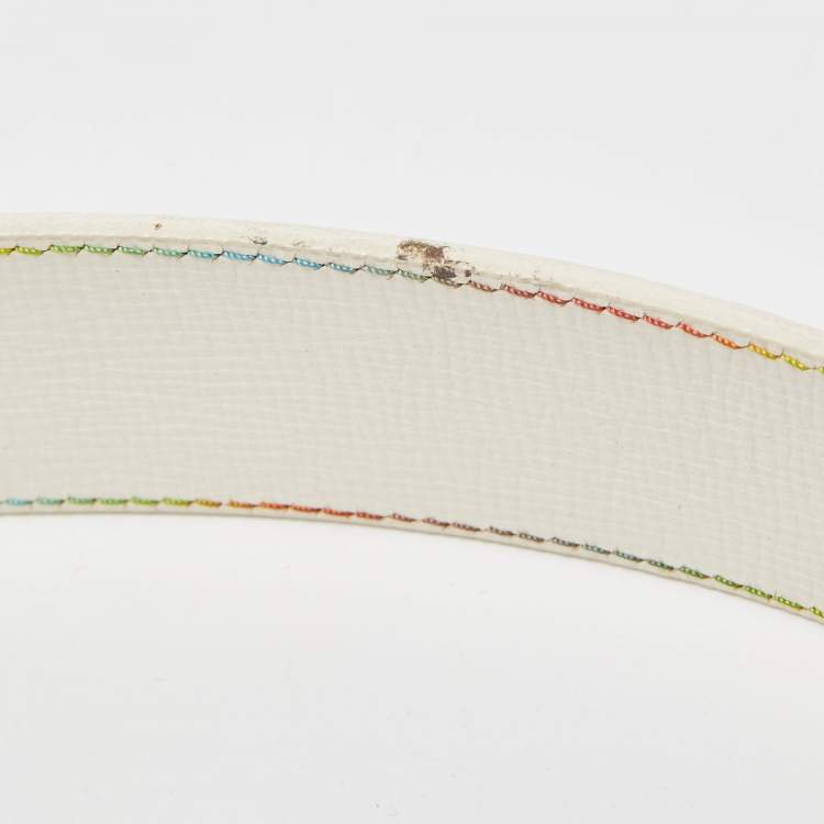 Pre Owned Fendi Multicolor Zucca Coated Canvas FF Logo Belt 75CM