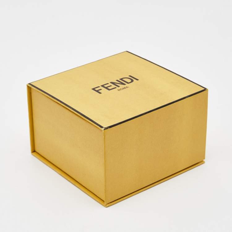 Pre Owned Fendi F is Fendi Gold Tone Crystal Logo Station Bracelet