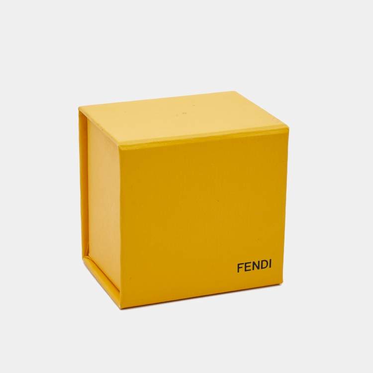 Pre Owned Fendi FF Identification Charm Gold Tone Chain Link Bracelet