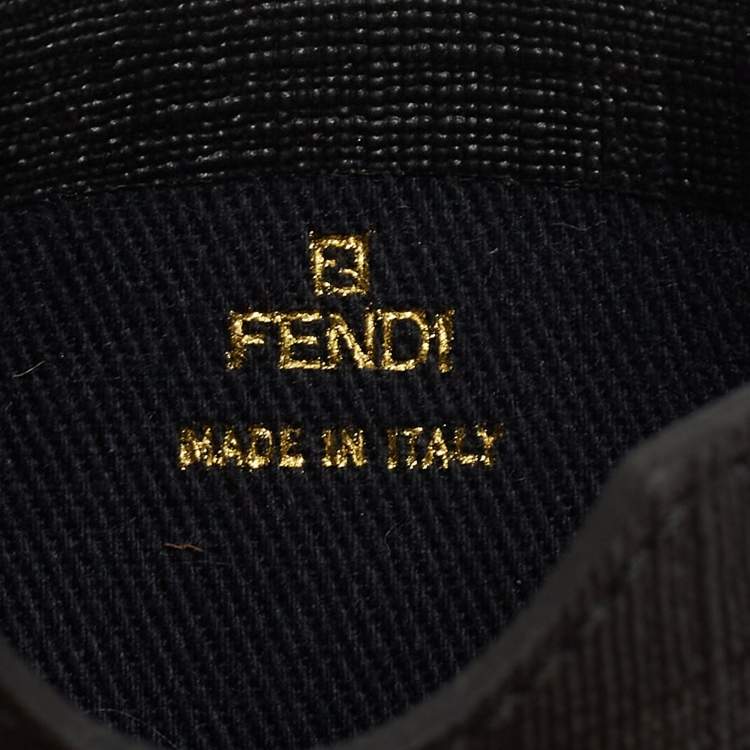 Pre Owned Fendi Black/Gold FF Logo Pocket Mirror
