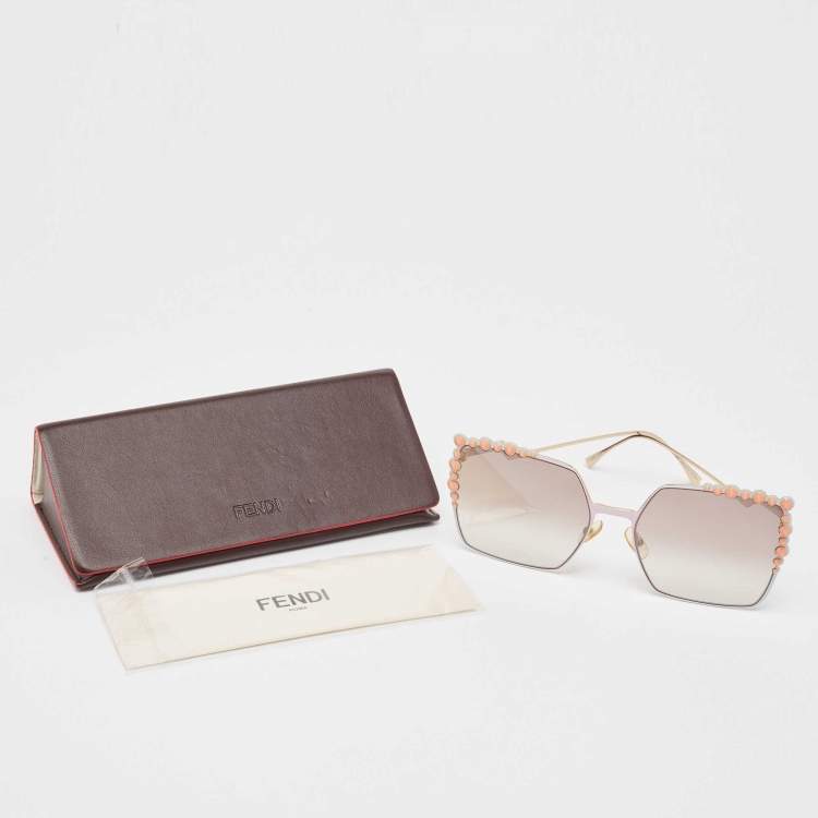 Pre Owned Fendi Multicolor Gradient FF0259/S Studded Oversized Sunglasses