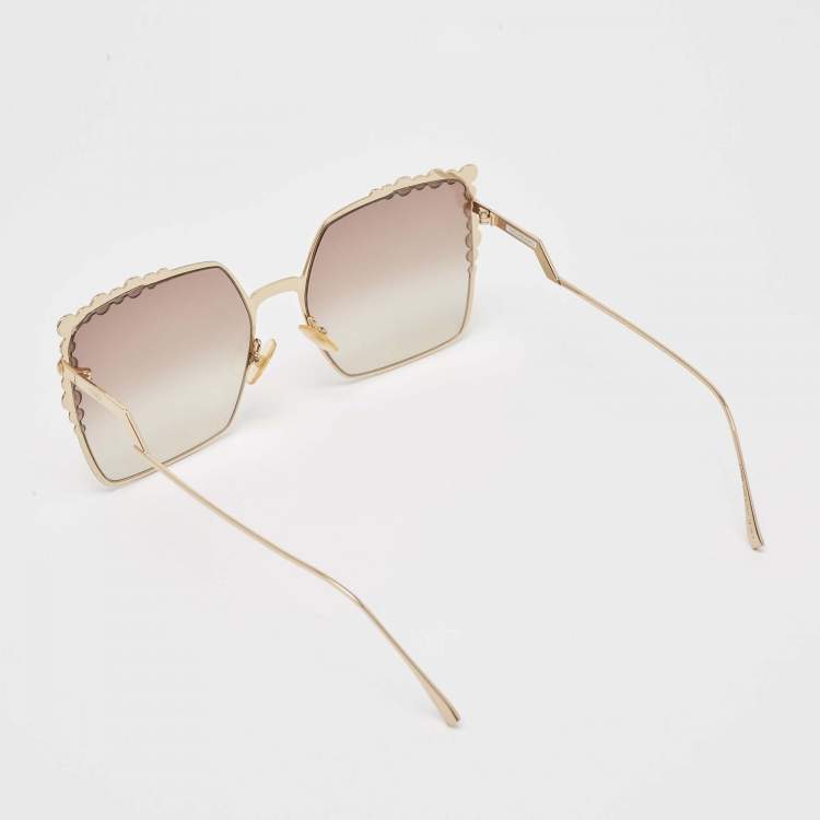 Pre Owned Fendi Multicolor Gradient FF0259/S Studded Oversized Sunglasses