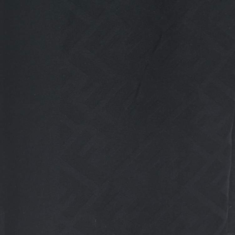 Pre Owned Fendi Black Zucca Monogram Silk Chiffon Scarf