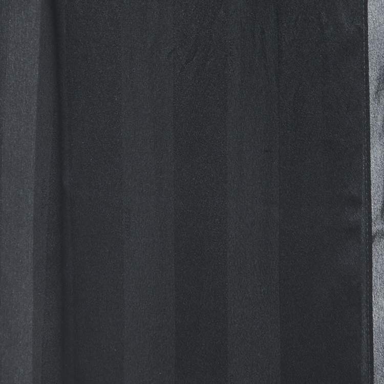 Pre Owned Fendi Black Striped Satin Chiffon Scarf