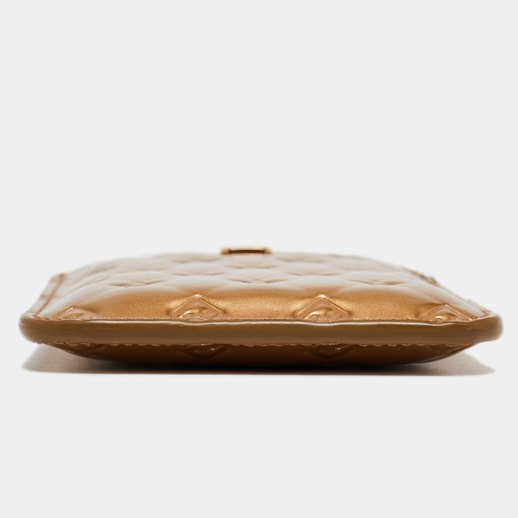 Pre Owned Fendi Gold Embossed Leather Fendilicious Phone Cover