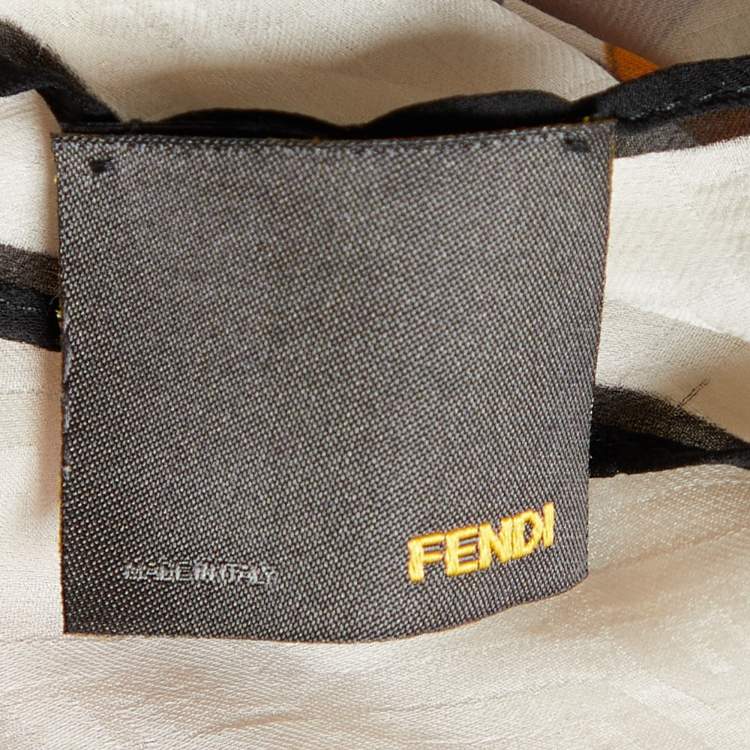 Pre Owned Fendi Multicolor Floral Printed Silk Stole