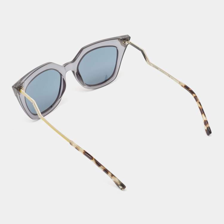 Pre Owned Fendi Blue Gradient Iridia Cat Eye Sunglasses