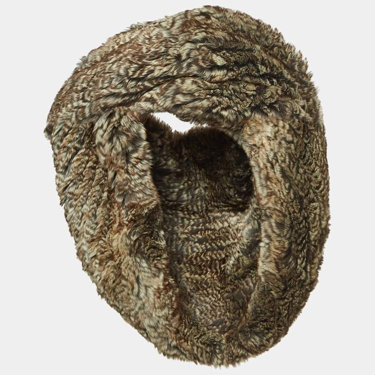 Pre Owned Fendi Brown Chinchilla Fur Neck Warmer