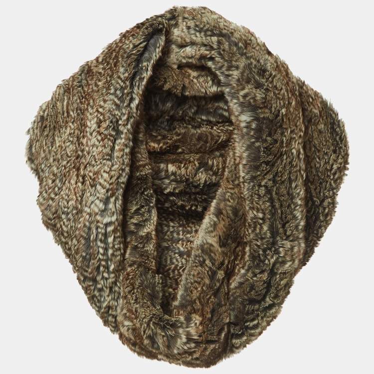 Pre Owned Fendi Brown Chinchilla Fur Neck Warmer