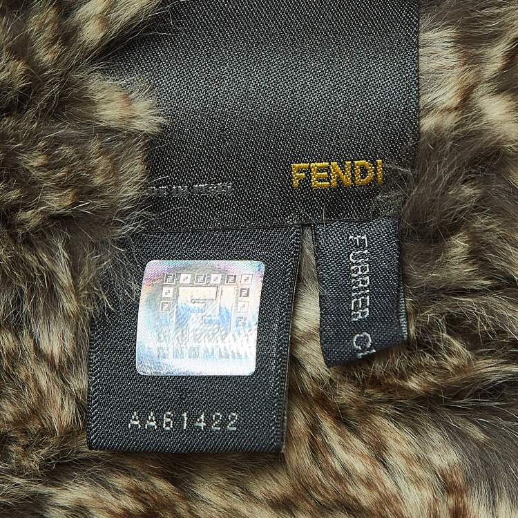 Pre Owned Fendi Brown Chinchilla Fur Neck Warmer