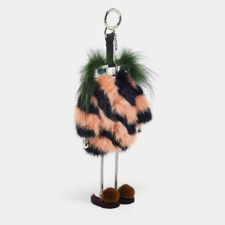 Pre Owned Fendi Multicolor Mink Fur Hypnoteyes Witches Bag Charm