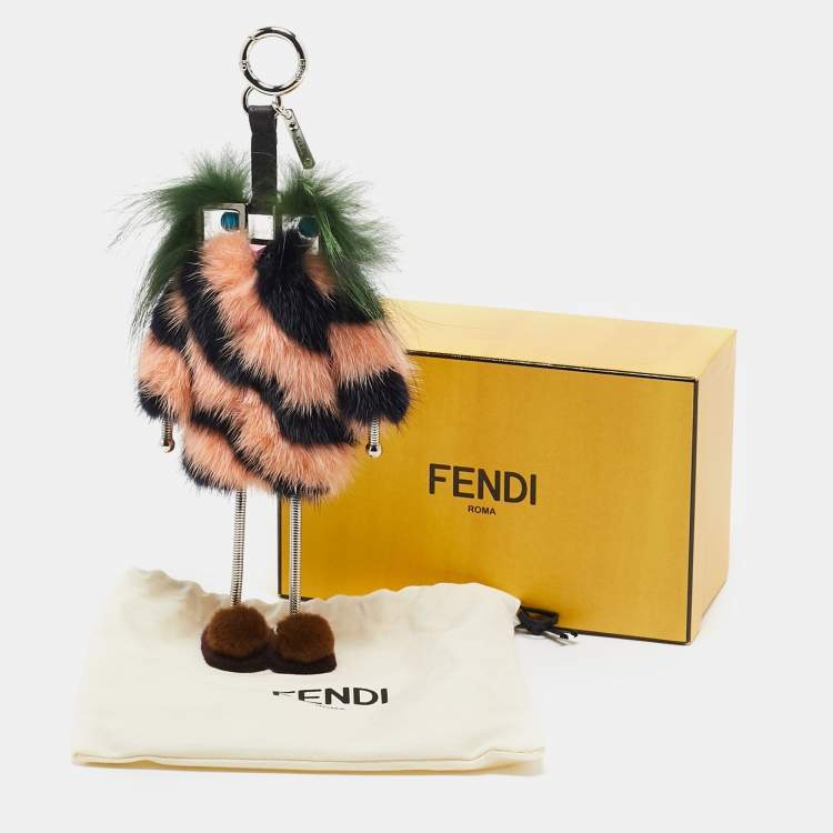 Pre Owned Fendi Multicolor Mink Fur Hypnoteyes Witches Bag Charm