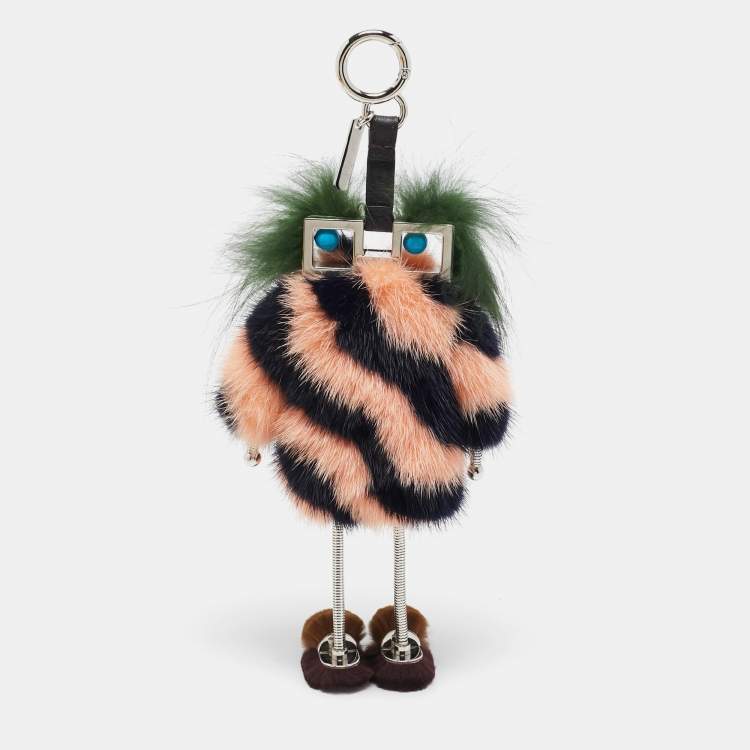 Pre Owned Fendi Multicolor Mink Fur Hypnoteyes Witches Bag Charm