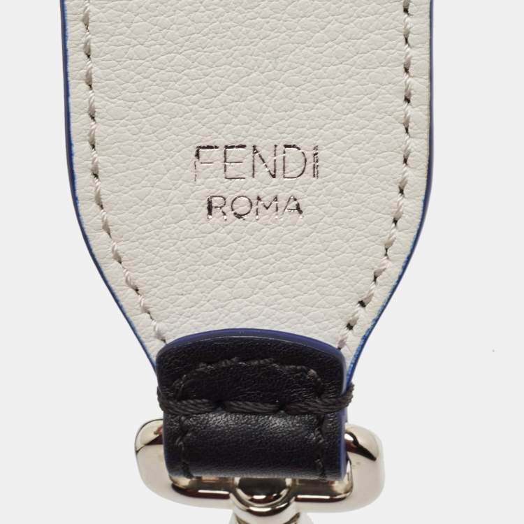 Pre Owned Fendi Black/White Leather & Mink Yukarito Karl Lagerfeld Shoulder Strap