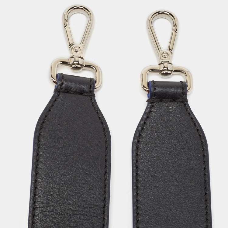 Pre Owned Fendi Black/White Leather & Mink Yukarito Karl Lagerfeld Shoulder Strap