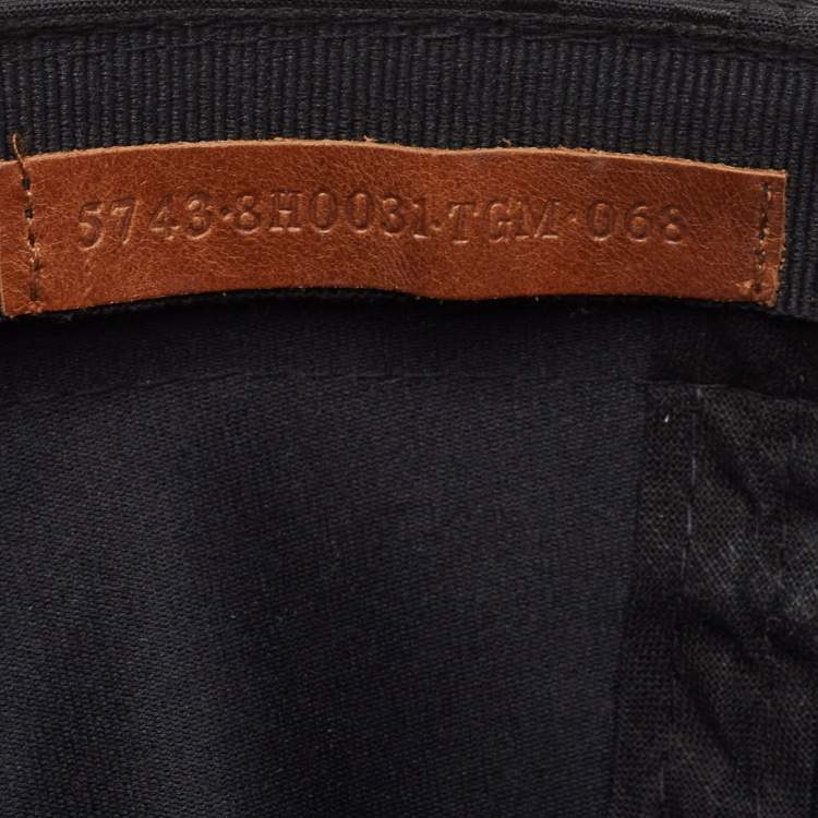 Pre Owned Fendi Black FF Patterned Nylon Blend Cap L