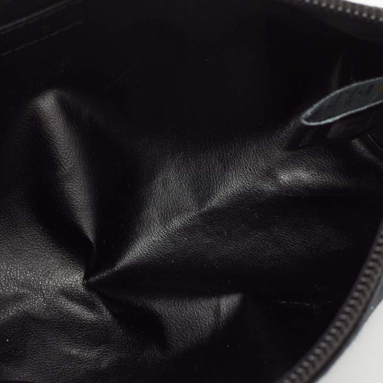 Pre Owned Fendi Black Zucca Canvas Cosmetic Pouch