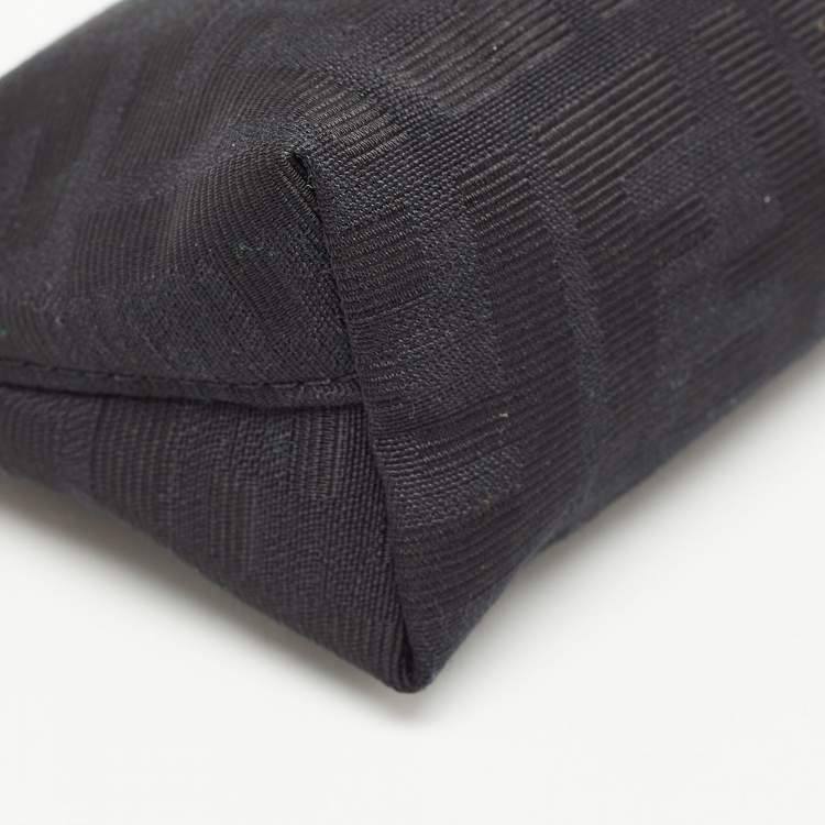 Pre Owned Fendi Black Zucca Canvas Cosmetic Pouch