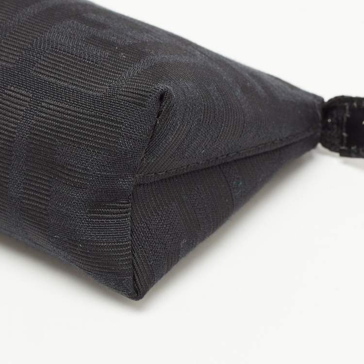 Pre Owned Fendi Black Zucca Canvas Cosmetic Pouch