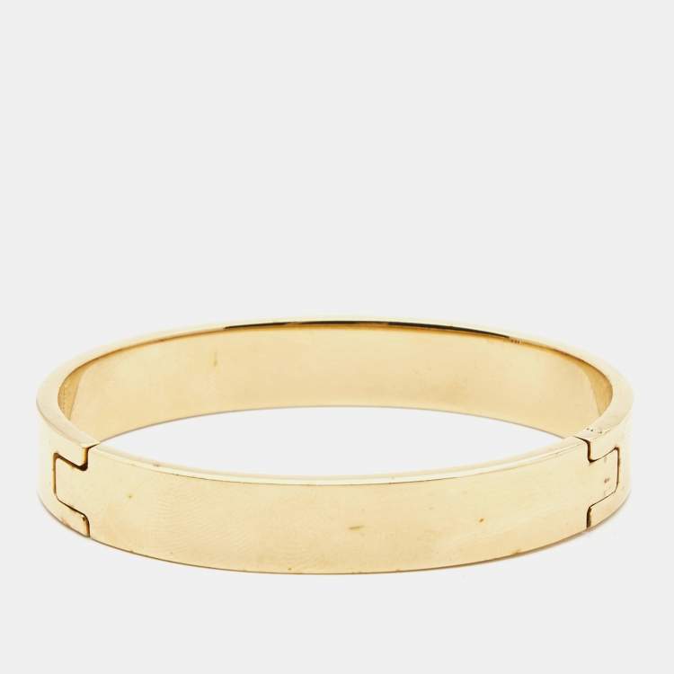Pre Owned Fendi Roma Gold Tone Bangle Bracelet