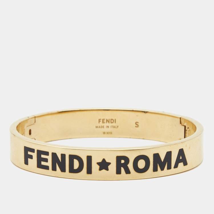 Fendi Green Lamb Leather Gold Bracelet Fendista Cuff 8AG137: Buy Online at  Best Price in UAE - Amazon.ae