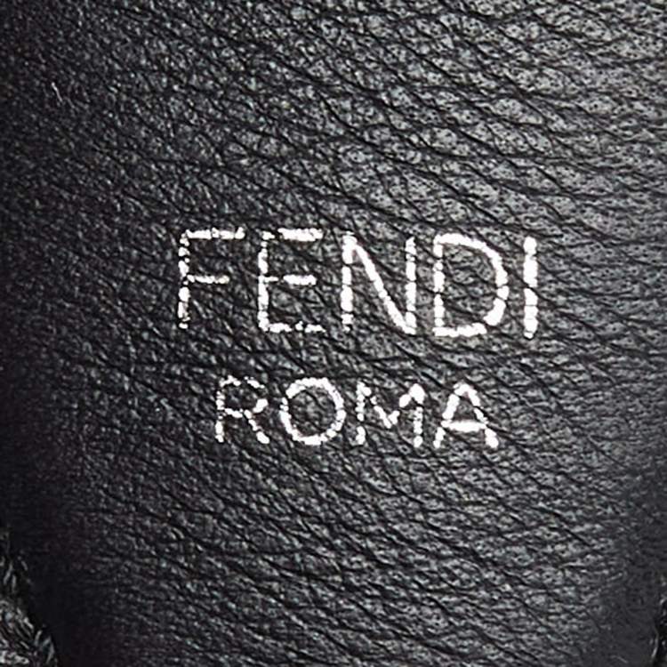Pre Owned Fendi Black Leather Flowerland Strap You Shoulder Bag Strap