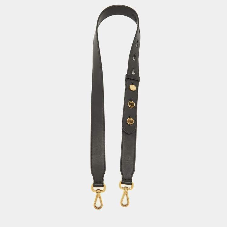 Pre Owned Fendi Black Leather Adjustable Shoulder Bag Strap