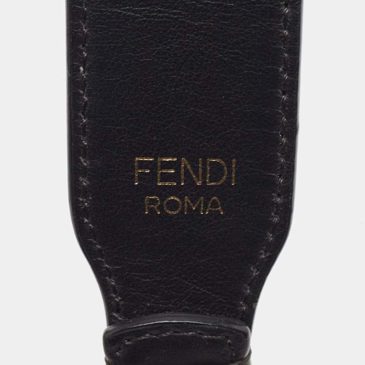 Pre Owned Fendi Black Leather Adjustable Shoulder Bag Strap