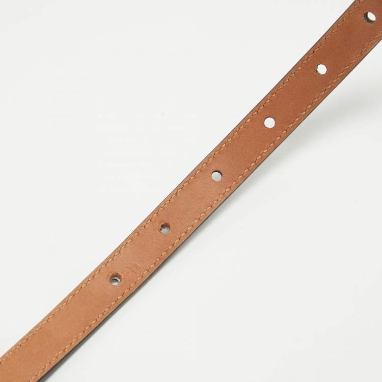 Pre Owned Fendi Black Leather F is Fendi Slim Belt 85 CM